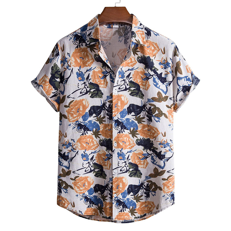 Men's Hawaiian Beach Print Shirt