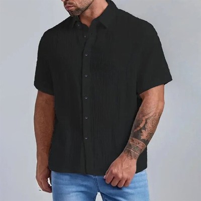 Fashion Solid Color Short Sleeve Shirt