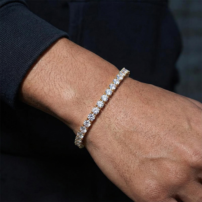 5mm 18K Gold Single Row Tennis Bracelet 5mm 18K Gold Single Row Tennis Bracelet