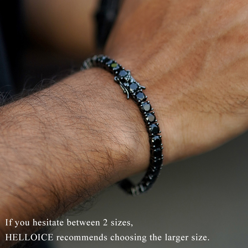 5mm Black Stones Tennis Bracelet in Black Gold