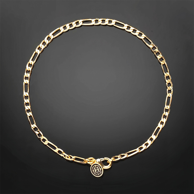3mm Figaro Bracelet in Gold
