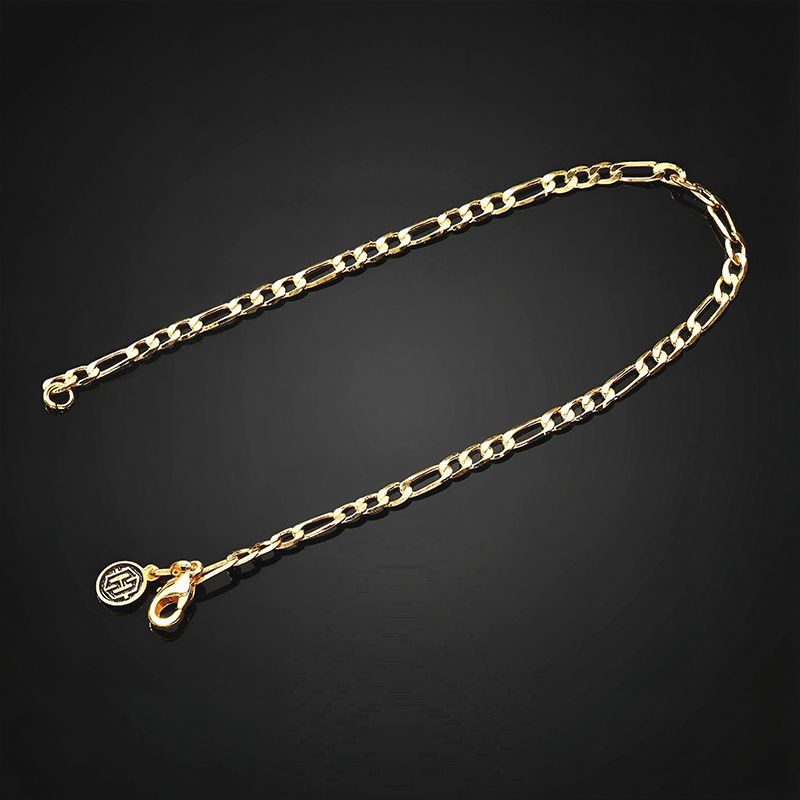 3mm Figaro Bracelet in Gold
