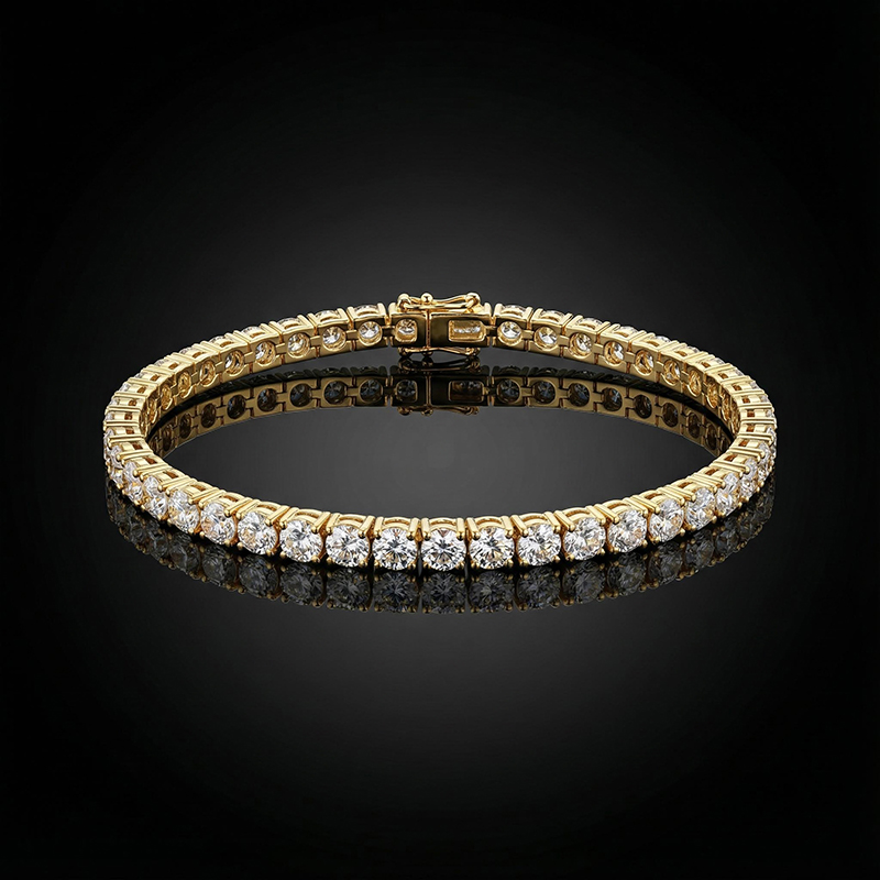 3mm 18K Gold Finish Single Row Tennis Bracelet 3mm 18K Gold Finish Single Row Tennis Bracelet