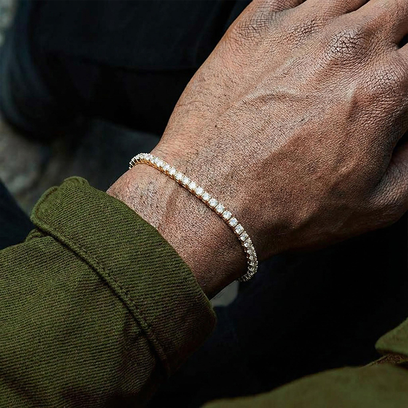 3mm 18K Gold Finish Single Row Tennis Bracelet 3mm 18K Gold Finish Single Row Tennis Bracelet