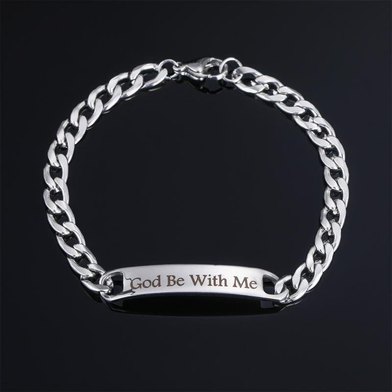  Personalized Engraved Stainless Steel Cuban Bracelet