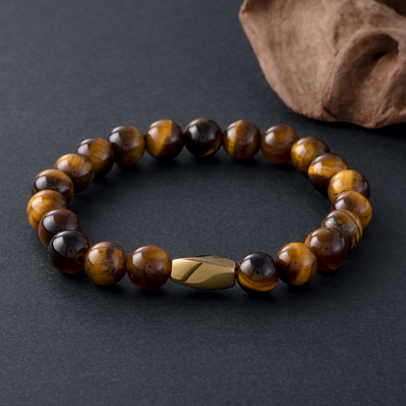 Yellow Tiger Eye Beaded Stretch Bracelet