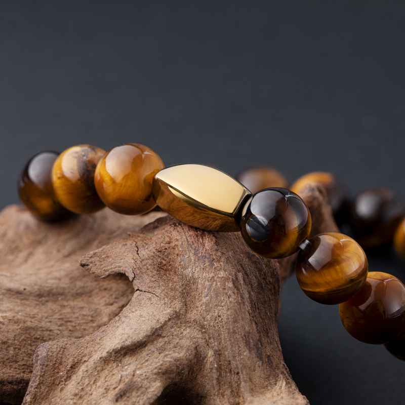 Yellow Tiger Eye Beaded Stretch Bracelet