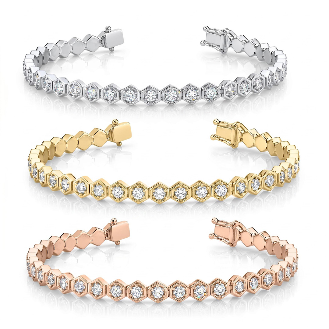 Iced Clustered Hexagon Bracelet