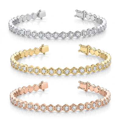 Iced Clustered Hexagon Bracelet