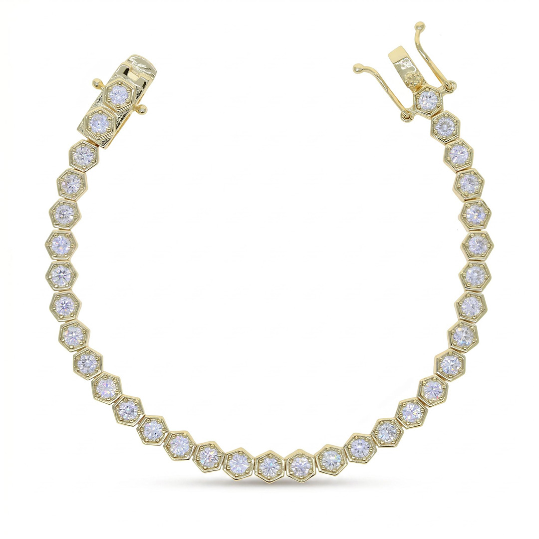 Iced Clustered Hexagon Bracelet