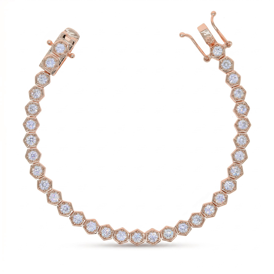 Iced Clustered Hexagon Bracelet