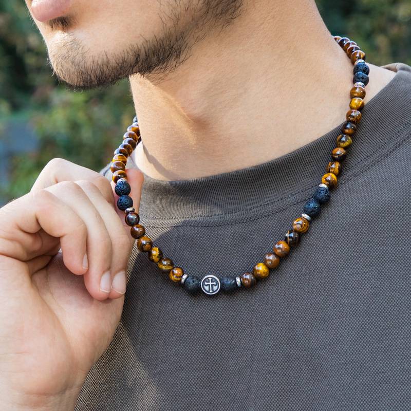 Tiger Eye Stone Adjustable Bracelet & Necklace Set 8mm Tiger Eye Stone Adjustable Bracelet & Necklace Set 8mm