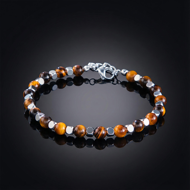 Natural Healing Stone & Copper Beads Adjustable Anxiety Bracelet