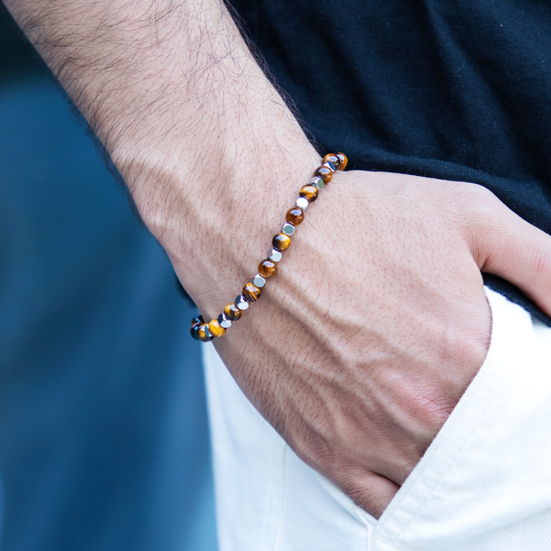 Natural Healing Stone & Copper Beads Adjustable Anxiety Bracelet