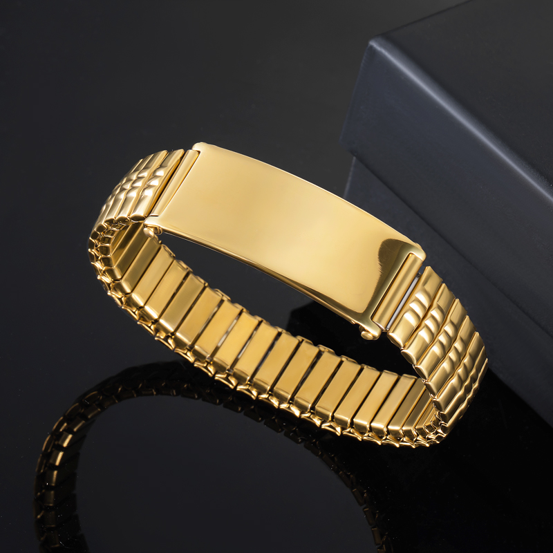 14mm Stainless Steel ID Plastic Bracelet in Gold