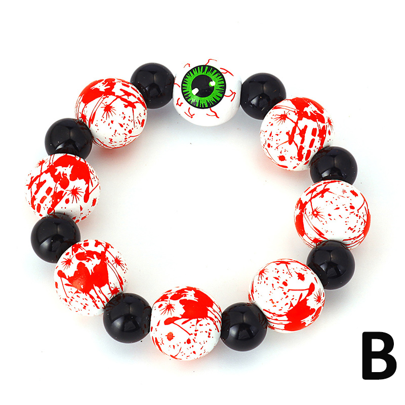 Evil Eye & Bloody Claws Natural Beads Stretch Bracelet