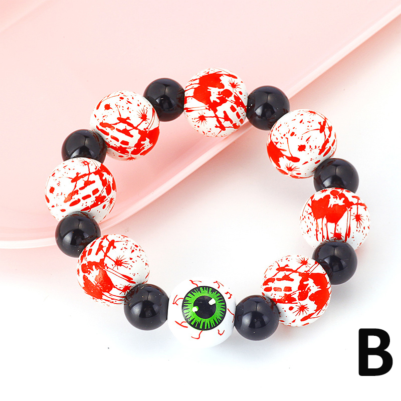 Evil Eye & Bloody Claws Natural Beads Stretch Bracelet