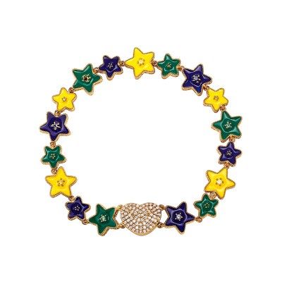 Five-pointed Stars & Magnetic Pave Heart Buckle Bracelet