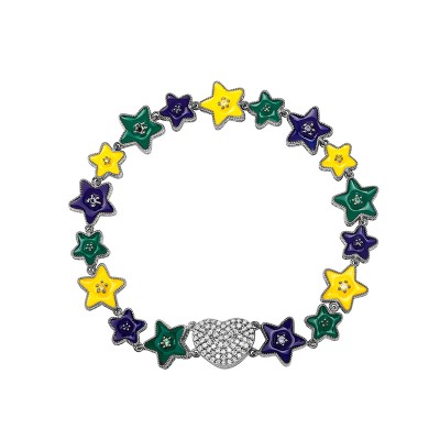 Five-pointed Stars & Magnetic Pave Heart Buckle Bracelet