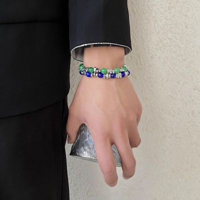 White/Green/Blue/Black Opal & Gallstone Adjustable Bracelet