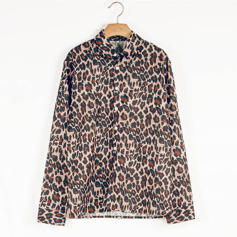 Men's Leopard Print Long Sleeve Shirts