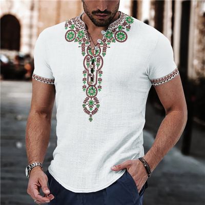 Henley Collar Stylish Ethnic Shirt