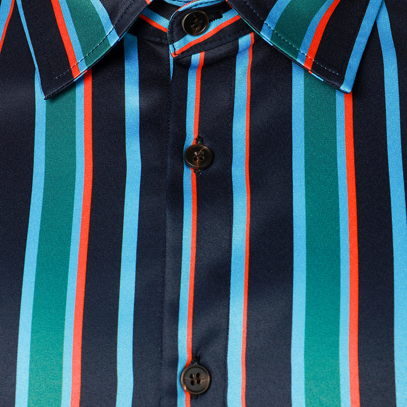 Fashion Stripe Long Sleeve Slim Fit Shirt