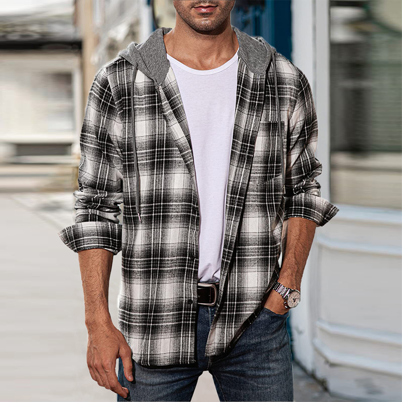Flannel Plaid Hoodie Shirt Flannel Plaid Hoodie Shirt