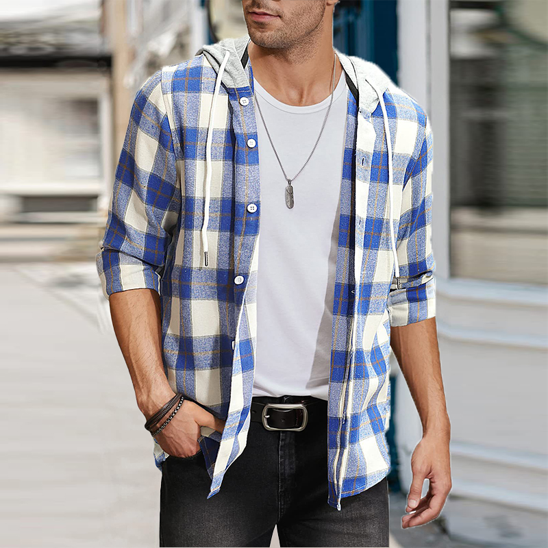 Flannel Plaid Hoodie Shirt Flannel Plaid Hoodie Shirt