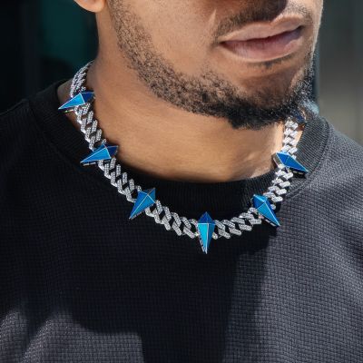 Fight Tooth and Claw Iced Cuban Chain in White/Black Gold