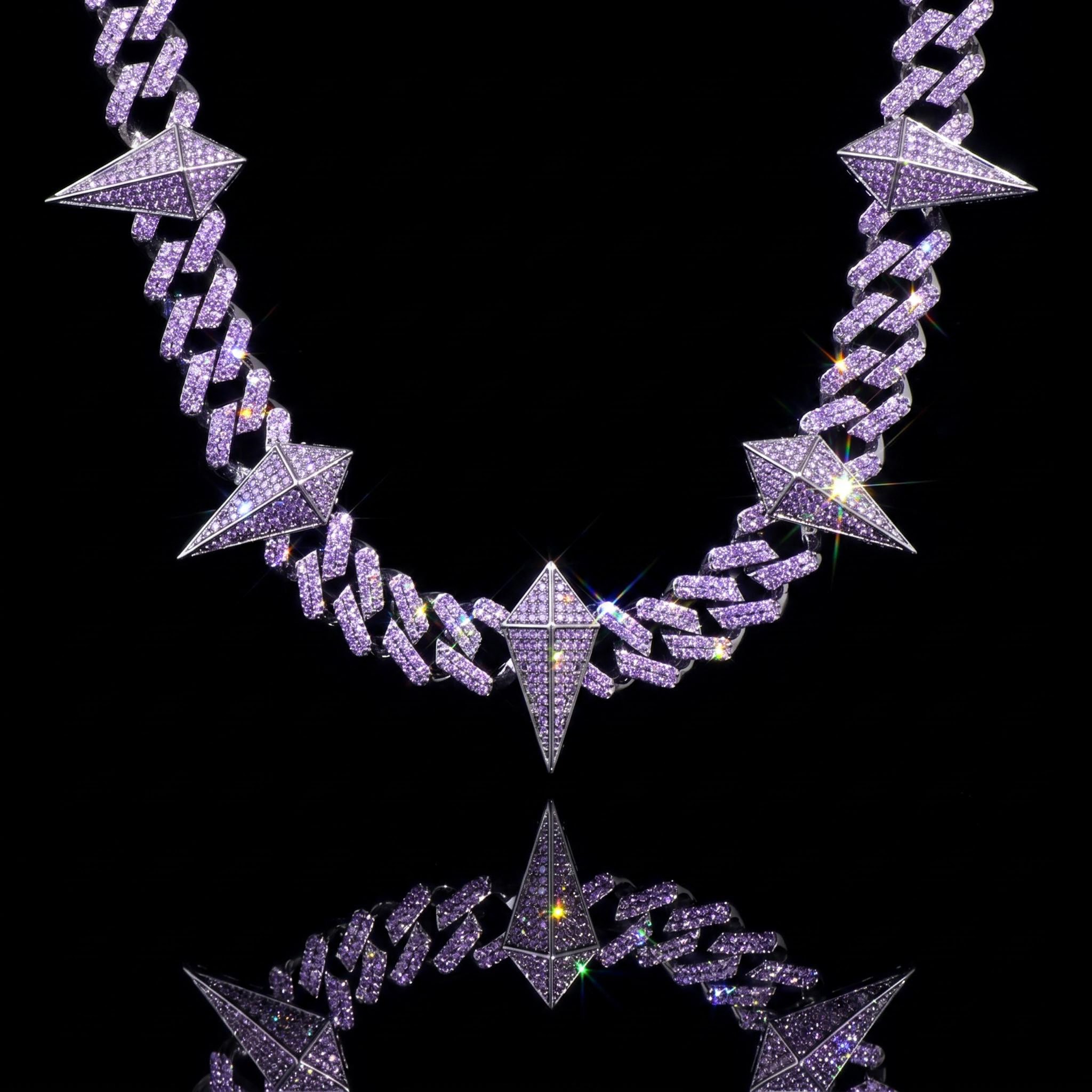 12mm Purple Fight Tooth and Claw Iced Cuban Chain 12mm Purple Fight Tooth and Claw Iced Cuban Chain