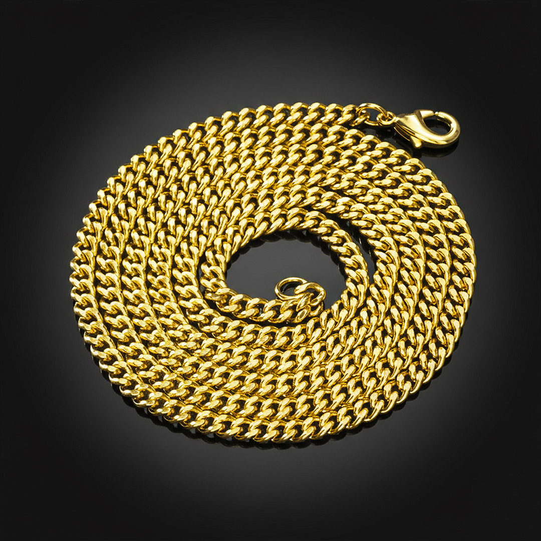 3mm Cuban Chain in Gold