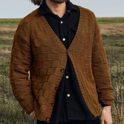 Solid Color Single Breasted Knit Cardigan