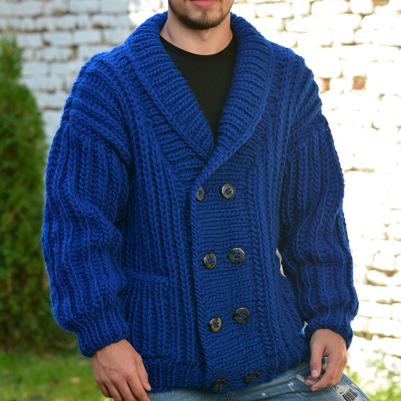 Thickened Double Breasted Thick-Knit Sweater