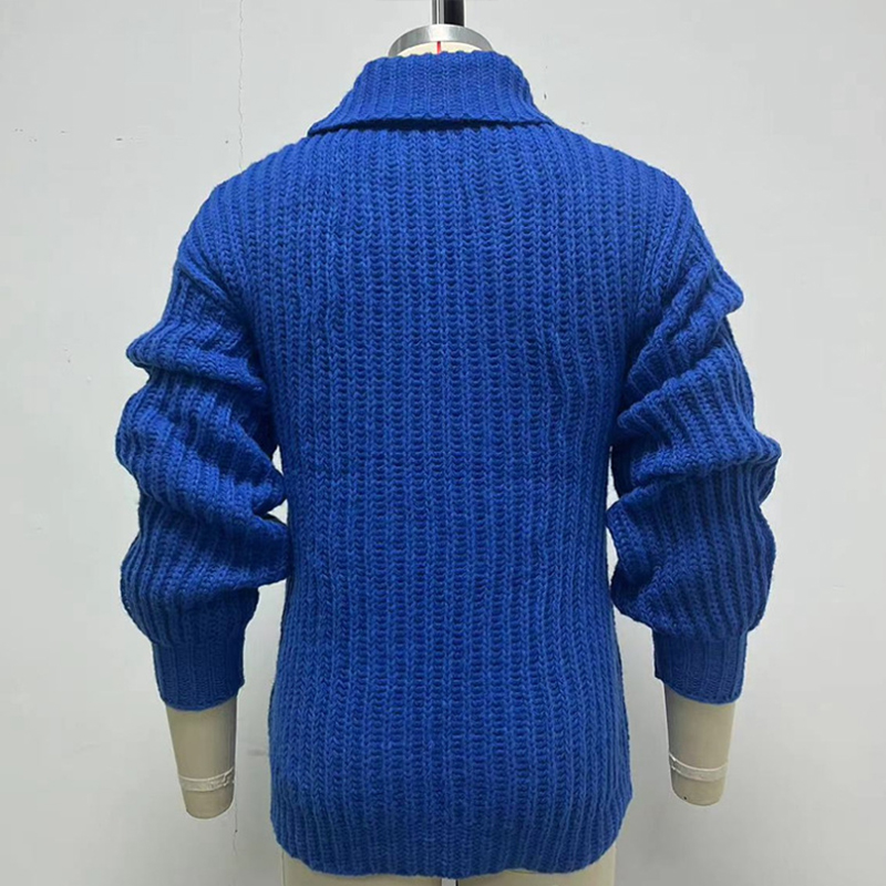 Thickened Double Breasted Thick-Knit Sweater