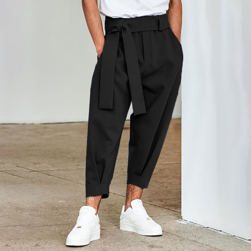 Solid Design Casual Pants