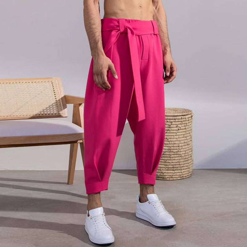 Solid Design Casual Pants