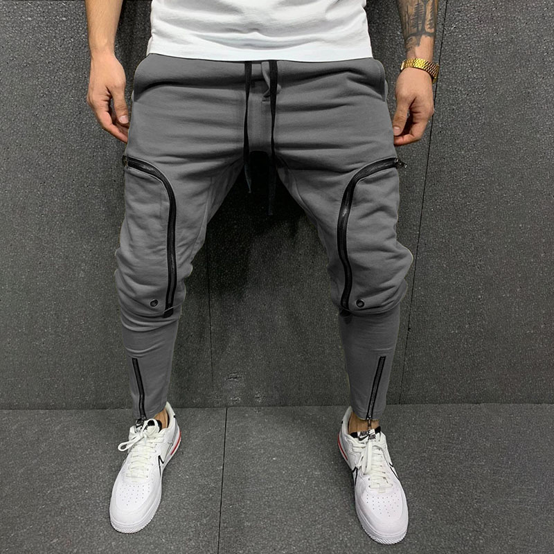 Men's hip-hop Zipper Pocket Casual Pants