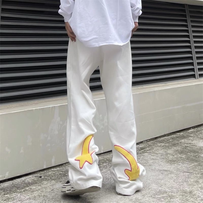 Street Style Embroidered Casual Pants