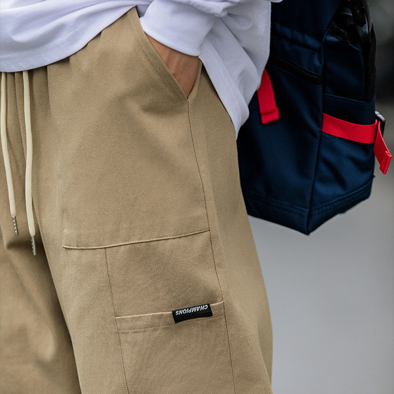 Solid Color Pocket Casual Pants