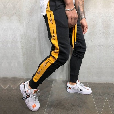 Hip-hop Trendy Side Print Slim-fit Casual Pants
