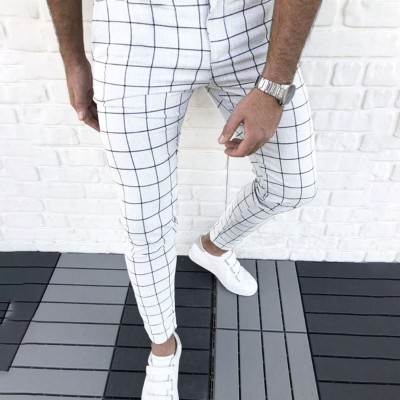 Small Plaid Multi-stripe Business Casual Pants