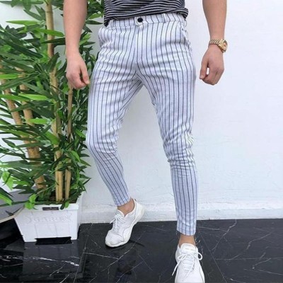 Trendy Striped Slim-fit Casual Trousers