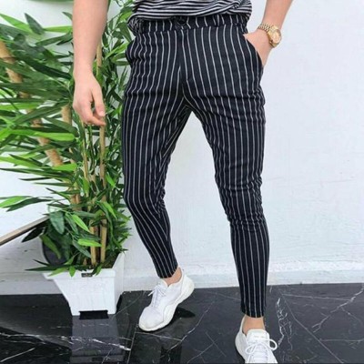 Trendy Striped Slim-fit Casual Trousers
