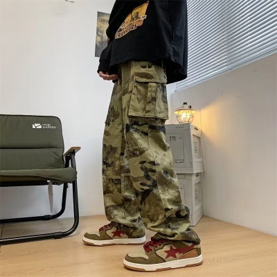 Camouflage Straight Loose High Street Cargo Pants