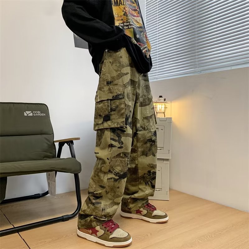 Camouflage Straight Loose High Street Cargo Pants