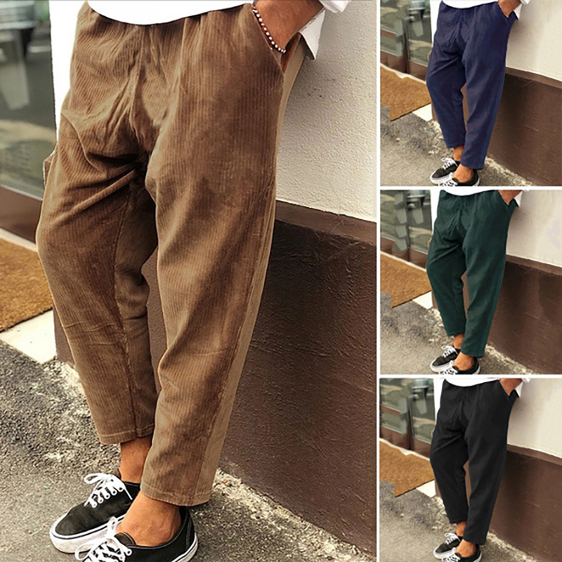 New Men's Corduroy Loose Straight Casual Pants