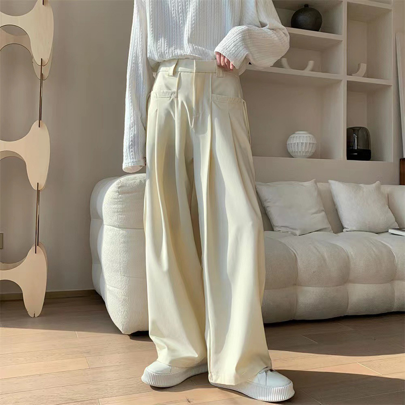 Cold Wind Straight Loose Drape Wide-leg Suit Pants