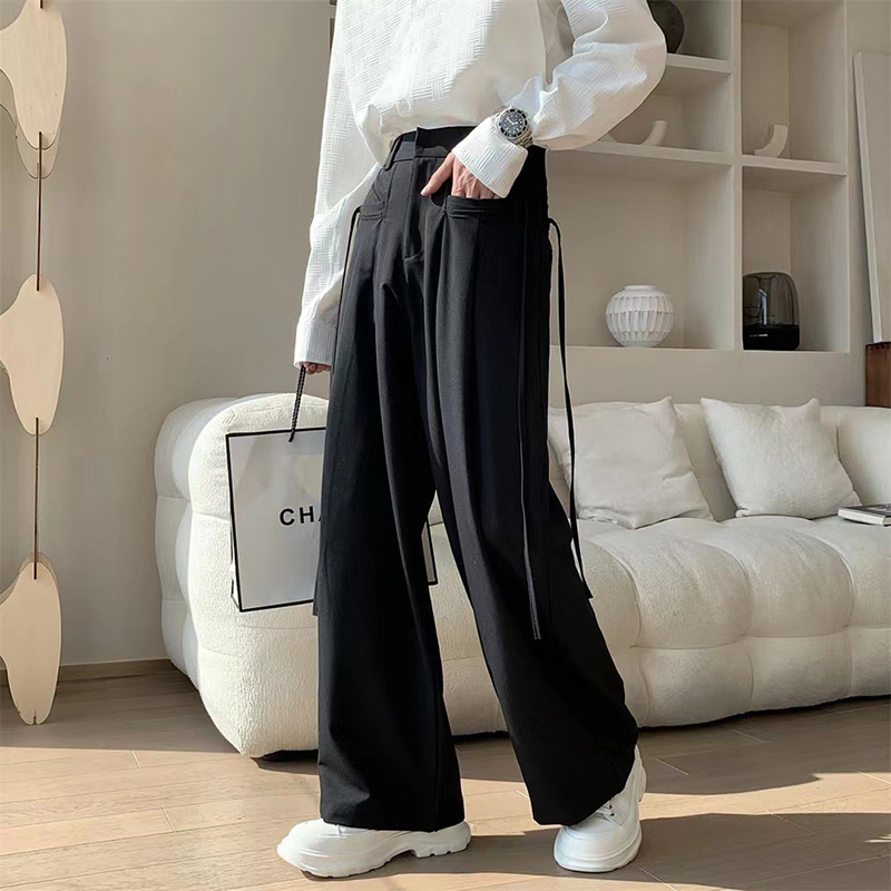 Cold Wind Straight Loose Drape Wide-leg Suit Pants