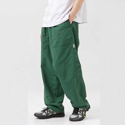 Quick Dry Solid Color Casual Straight Cargo Trousers